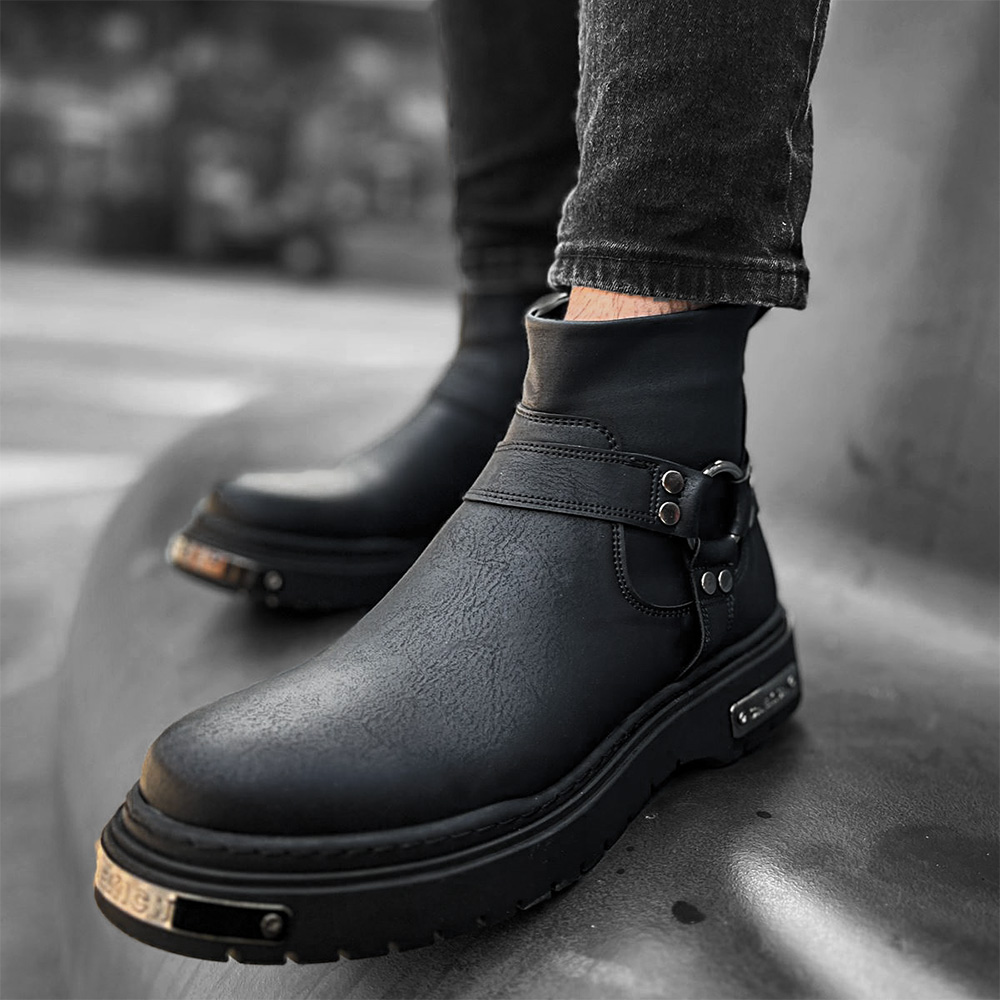 mens black polo boots